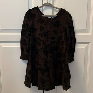 Girls GAPKids brown and black floral dress
